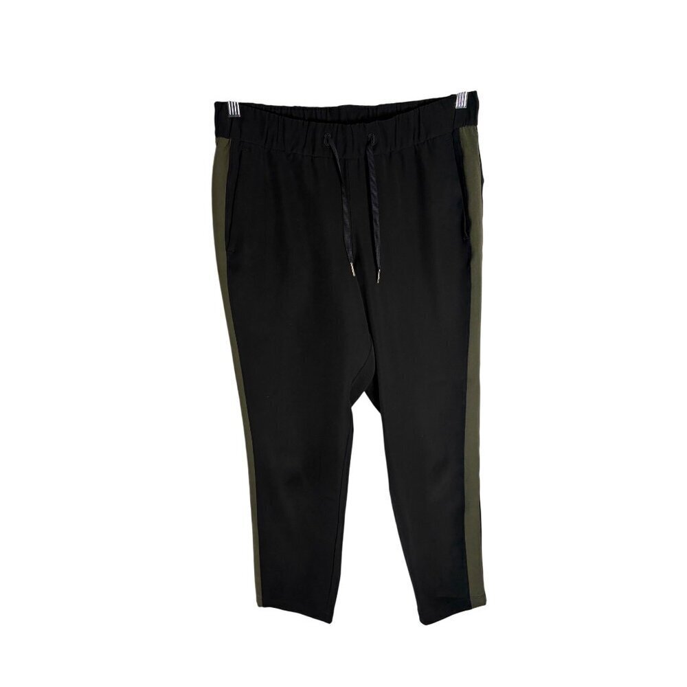 Lululemon On The Fly Pant Woven Black / Dark Olive-sz 6